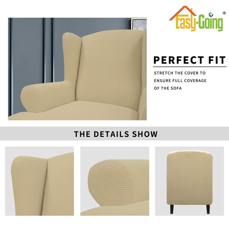 Easy-Going Stretch Wingback Chair Sofa Slipcover 1-Piece Sofa Cover Furniture