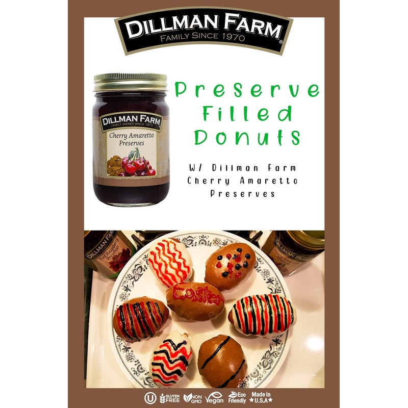 Dillman Farm Cherry Amaretto Preserves - Gluten-Free, Non-GMO, Corn Syrup