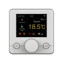 3A Smart WiFi Fan Coil Thermostat with RGB Colorful LCD Display Intelligent Thermostat Indoor Constant Temperature Controller Digital Programmable Thermostat Silver