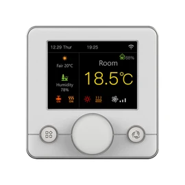3A Smart WiFi Fan Coil Thermostat with RGB Colorful LCD Display Intelligent Thermostat Indoor Constant Temperature Controller Digital Programmable Thermostat Silver