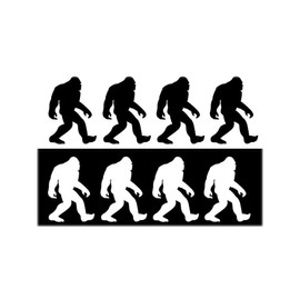 08 Pack Bigfoot Decal Small Stickers Sasquatch (4) White & (4) Black, Size 3" H x 2" W for Tumbler Cup Cars Trucks Vans Walls Laptop