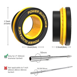 POWER GUIDANCE 2 inch Barbell Clamps Barbell Collars, Quick Release Weight Olympic Barbell Clips for Bars, Non-Slip Olympic Barbell Clamps for Workout (yellow)