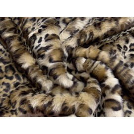 Super Luxury Faux Fur Fabric Material Smooth Leopard 1MTR