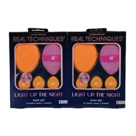 Real Techniques 2X Real Techniques Light Up The Night Limited Edition Makeup Puff Gift Set