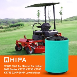 Hipa 32 083 13-S Air Filter Tune Up Kit for Kohler 7000 Series Pro Kohler KT725 KT735 KT740 KT745 EKT740-EKT750 22HP-26HP Engine Lawn Mower W 52 050 02 Oil Filter Fuel Filter Parts