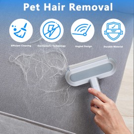Maalgic Pet Hair Removal Tool, 3 in 1 Pet Hair Remover for Furniture, Car Seats, Clothing, Reuseable & Washable Dog and Cat Fur Remover Broom for Couch, Multifunctional Hair Removal Brush (Grey)