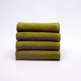 Sancarlos - Set of 4 Hand Towels Green 100% Cotton 550gsm