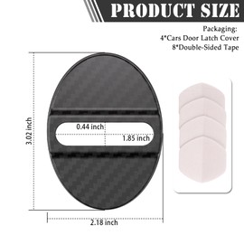 YGDMD 4PCS Carbon Fiber Car Door Latch Cover,Anti-Vibration Car Door Lock Cover with Double-Sided Tape for Covering Doors Lock,Cars Doors Locks Protector Protective Cars Accessories
