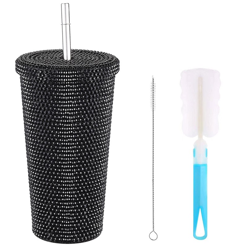 500ml Water Bottle Stainless Steel Rhinestone Decoration Vacuum Water Cup