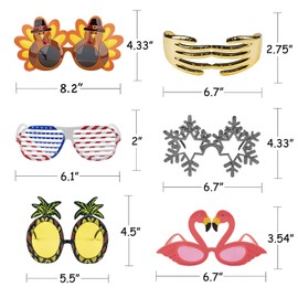 CLOSEUS 15 Pack Glasses Favor Sets Party Sunglasses Dress Up Themed Photo Booth Props Eyeglasses