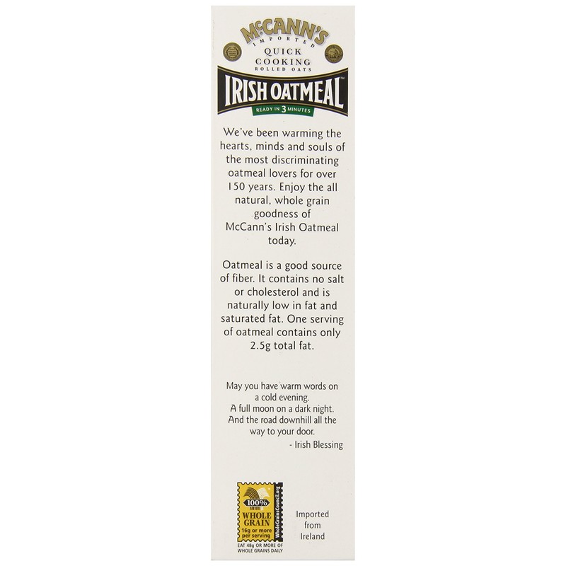 Mccann's Irish Oatmeal Quick Cooking Rolled Oats, 16 Ounce