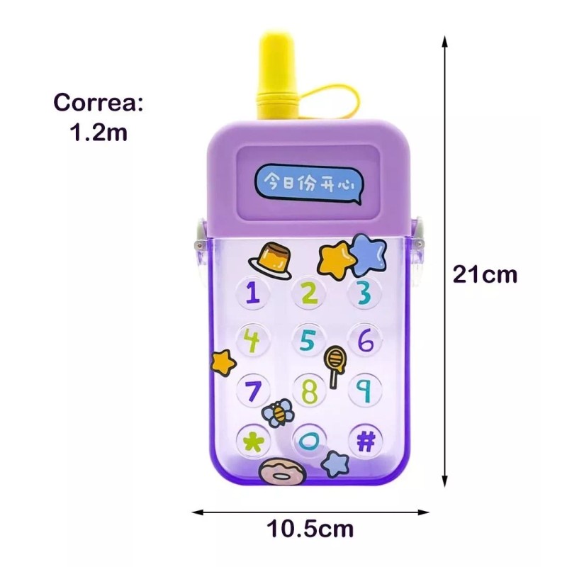 24x7 Cantimplora Botella De Agua Portatil Con Correa Kawaii