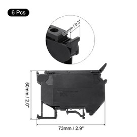sourcing map Terminal Blocks 6 Pack UK5 Rail Mount Fuse Holder Screw Terminal Block Wire End Bracket Stopper Din Rail Screw Fixed Black for DIY Electronic Circuits Machine Appliances