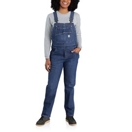 Carhartt Women's Rugged Flex® Relaxed Fit Denim Bib Overall, Arches, Medium Short