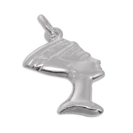 TheCharmWorks 925 Sterling Silver Nefertiti Head Charm Pendant, Sterling Silver, No Gemstone