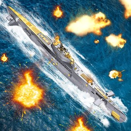 Piececool 3D Puzzle Metal Submarine, War Machinery Warship Craft Model Kits for Adults to Build, 3D Puzzles Adult Teens for 304 Stainless Steel, Home Decoration, Collection, 200 Pieces