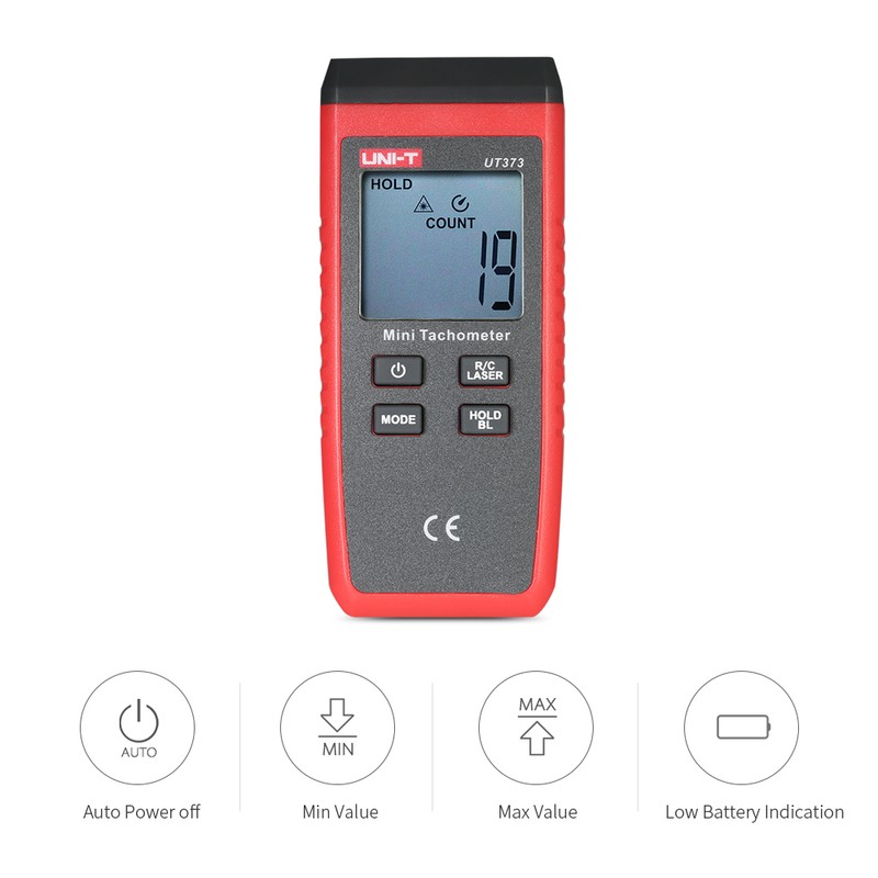 UNI-T UT373 Handheld LCD Digital Tachometer Speedometer Tach Meter Measuring