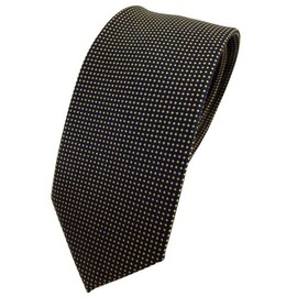 TigerTie narrow silk tie yellow gold blue dotted - tie necktie silk silk necktie