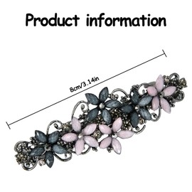 Elegant Hair Clips, Women's Girls' Hair Clips, 2 Pieces Crystal Hair Clips, Stylish and Delicate Flower Hair Clips, Durable, Suitable for Parties, Christmas Gifts (Blue-Pink/Grey)
