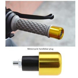 Be In Your Mind 2Pcs 7/8 Inch 22mm Motorcycle Handlebar Ends Plug Aluminum Alloy Motorbike Handlebar Ends Plug Handle Bar End Plug for 22mm Diameter Handlebar Gold
