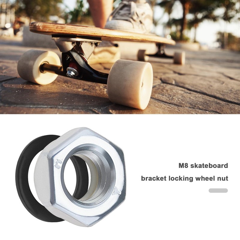 YINETTECH 8 Piece M8 Skateboard Lock Nuts Set Heavy Duty