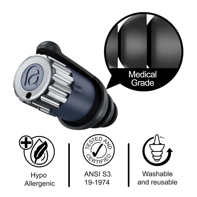 Mixx Assitive Audio Adaptive Earplugs – Adjustable Noise Reduction for