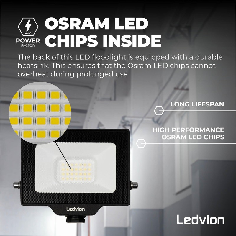 Ledvion Osram LED Spotlight, 20 Watt LED Floodlight, 6500 K