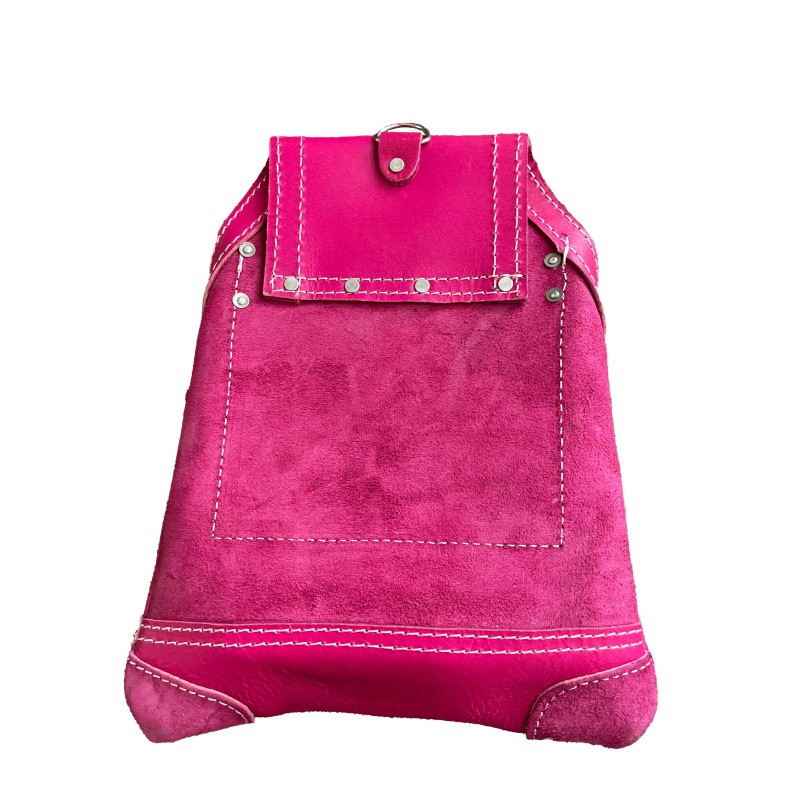 VILLAGE LEATHER 10 Pocket Pink Top Grain Leather Carpenter Tool