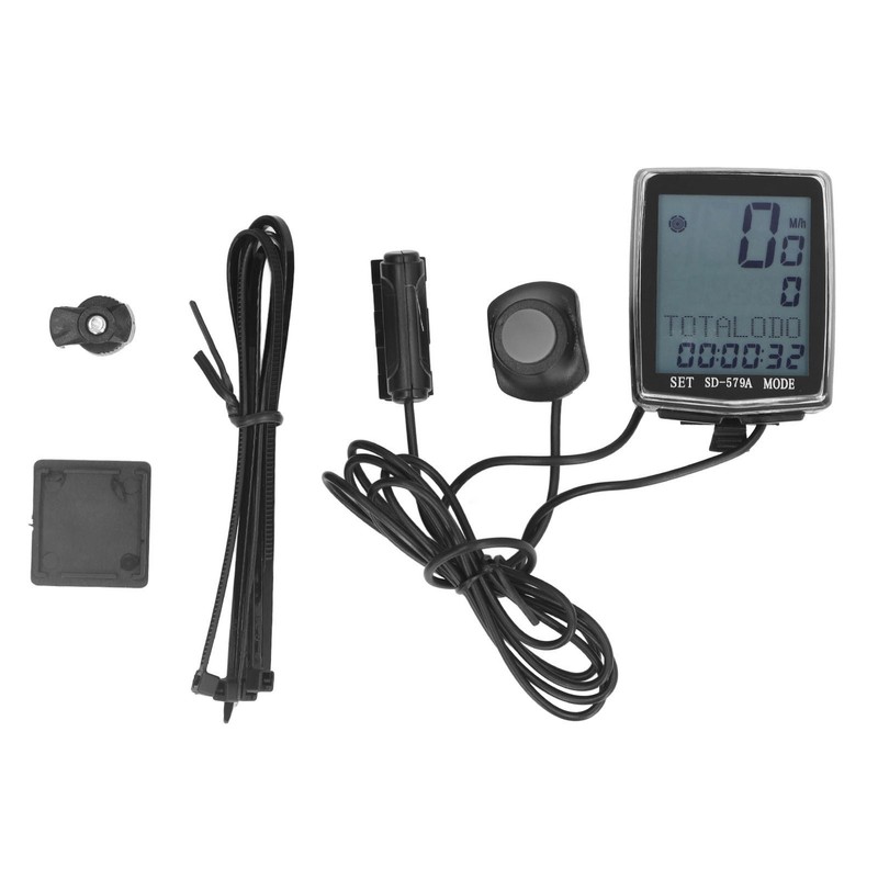 Bike Computer Wired Waterproof Bicycle Odometer Speedometer with Backlight Display