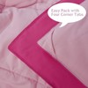 HIG 3pc Pink Comforter Set Full Size Duvet Insert, Reversible,