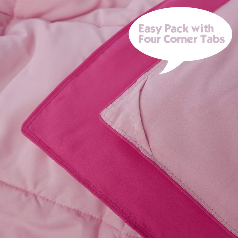 HIG 3pc Pink Comforter Set Full Size Duvet Insert, Reversible,