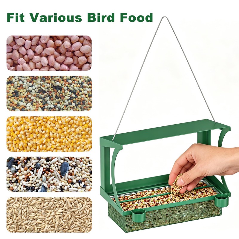 HOSUN 2-in-1 Bird Feeder for Windows and Hanging,Adhesive Hook Mount