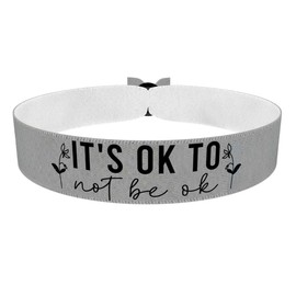 It’s ok to not be ok - Stoffarmband aus Satin - Wasserfest & langlebig - Motivationsarmband für Mental Health - Geschenk für Frauen & Männer - Achtsamkeit & Unterstützung - Trend-Armband