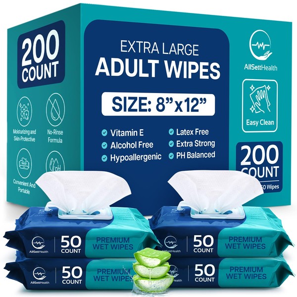Body Wipes for Adults Bathing No Rinse - Adult Wipes