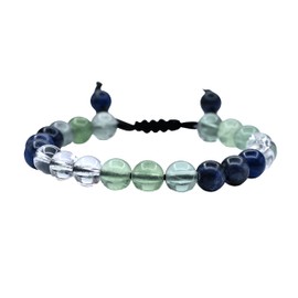 Bracelet for Studying and Concentrating Manifestation - Sodalite Fluorite Clear Quartz Bracelet Set for Men Women Healing Calming Anxiety Stress Relief Gifts Pulseras Para Hombres Mujer (Adjustable)