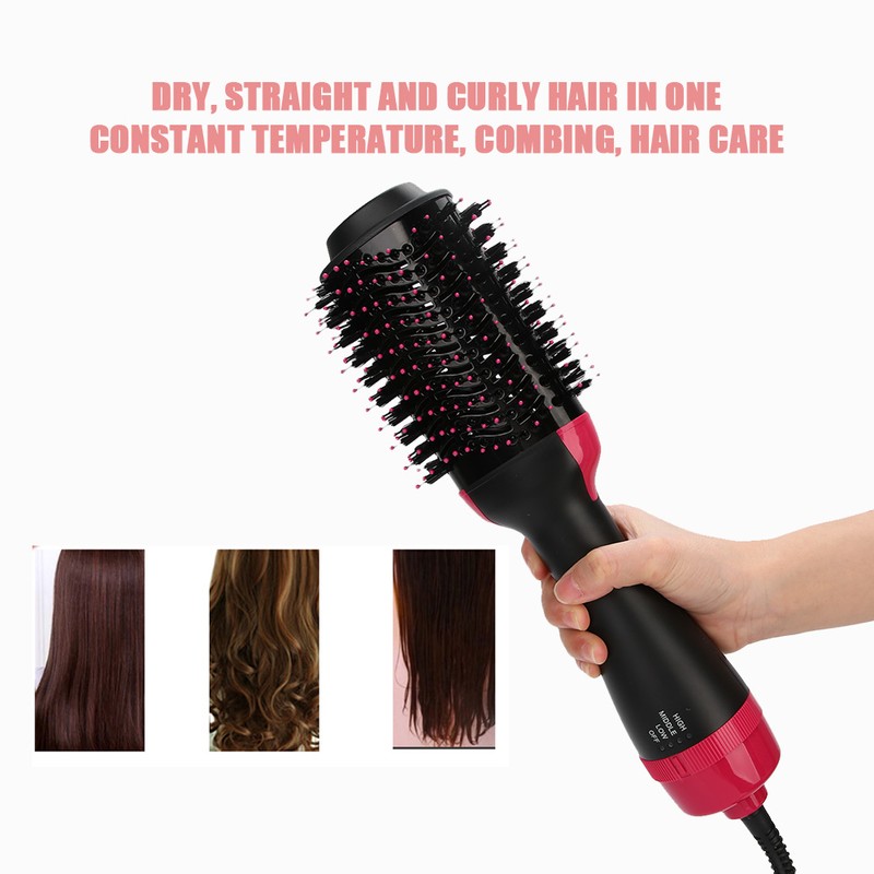 MultiFunctional Hair Dryer Blowing Comb Adjustable Hair Straightening Curler Styling