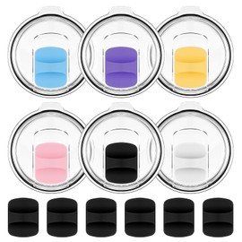 Kannino 20 oz Replacement Lid for Yeti with 6 Magnetic Slider Replacement, Tumbler Lids for Yeti, Magnetic Replacement Lids Compatible with YETI Rambler, Ozark Trail, Old Style RTIC (6 Pack)