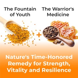 Bee Pollen Capsules with Propolis – Organic Supplement for Energy, Vitality, Wellness, Rich in Vitamins, Immune Support & Nutrient Boost for Men & Women, 100% Pure & Natural for Breast Growth