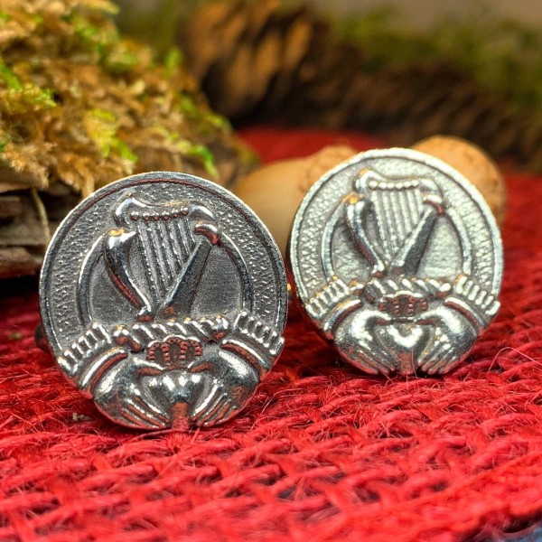 Unbranded Irish Claddagh & Harp Cuff Links