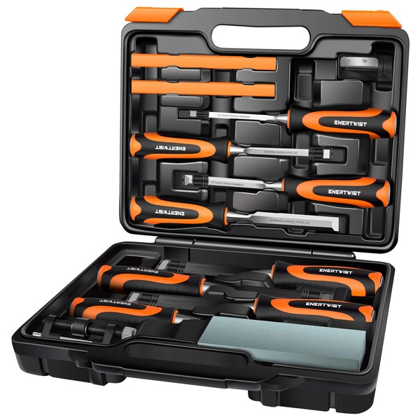 ENERTWIST 13pcs Wood Chisel Set, Premium Woodworking Chisel Sets w/