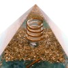 Gold Stone Orgonite Pyramid Spiritual Goods with Natural Stone, Crystal