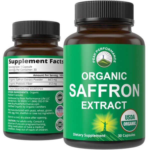 Saffron Supplements - USDA Organic Saffron Extract Capsules for Women,