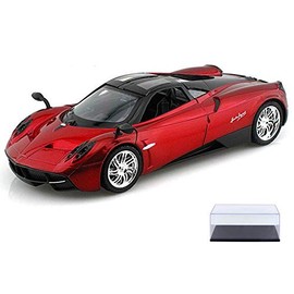 Diecast Car & Display Case Package - Pagani Huayra, Red - Motormax 79312 - 1/24 Scale Diecast Model Car w/Display Case