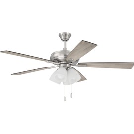 Craftmade ECF114BNK5-DWWLN Eos Frost Light 52" Ceiling Fan with LED Lights, Brushed Polished Nickel