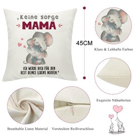 Sunia Gifts for Mum, Cushion Covers 45 x 45 cm, Decorative Cushion with Pockets, Mother's Day Gifts for Mum, Birthday Gift for Mum, Best Mum Gift, Gifts for Mothers