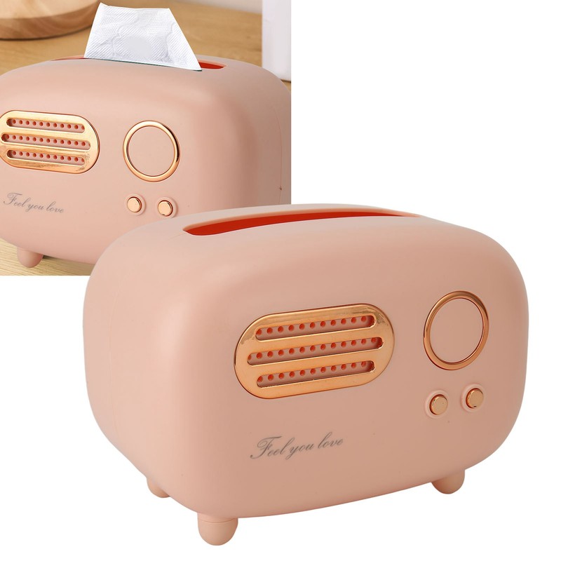 Tissue Box Holder Cute Radio Style Wide Opening Anti Slip