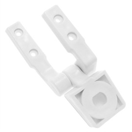Dsjnf Universal White Plastic Toilet Seat Hinges Replacement with Mounting Screw for Toilet Flapper 1 Set