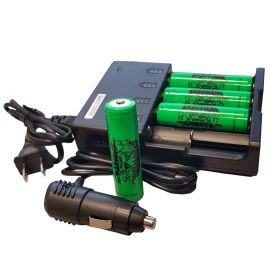 Wicked Lights 18650 4-Position Charger Kit with 4 18650 Batteries W2046