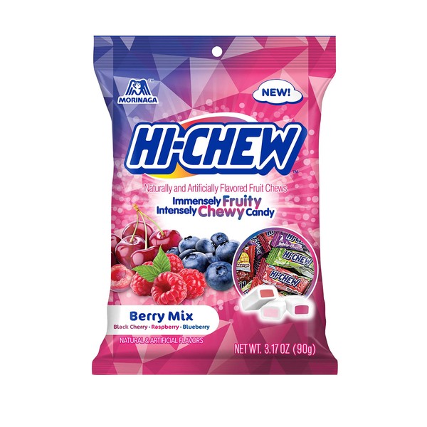 Hi-Chew Berry Mix - Black Cherry, Raspberry and Blueberry Flavors., 3.17 Ounce Bag