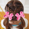 Cute 3.8" Pink Sparkly Glitter Sequin Hair Bows - Pack